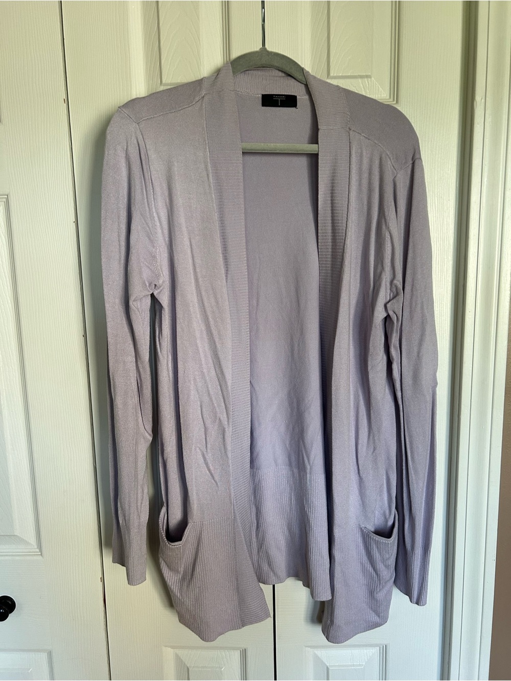 Tahari Lavender Open-Front Cardigan Sweater